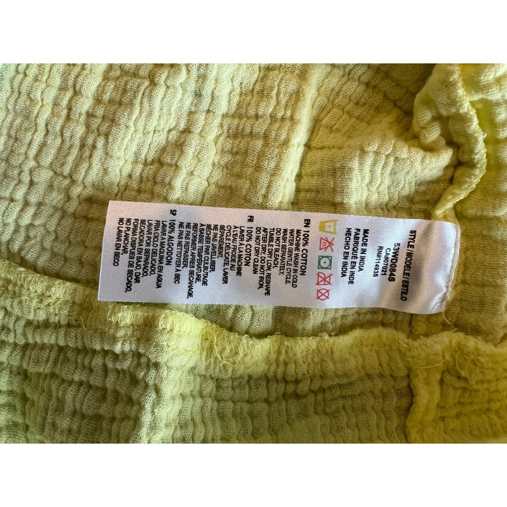 RD Style Mini Dress Yellow 100% Cotton Gauze Cottagecore Romantic Boho Babydoll - Picture 4 of 6